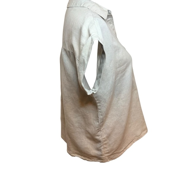 Mango | Cream Linen/Cotton Blend Half Button Down Shirt | Sz XXS - Picture 2 of 10